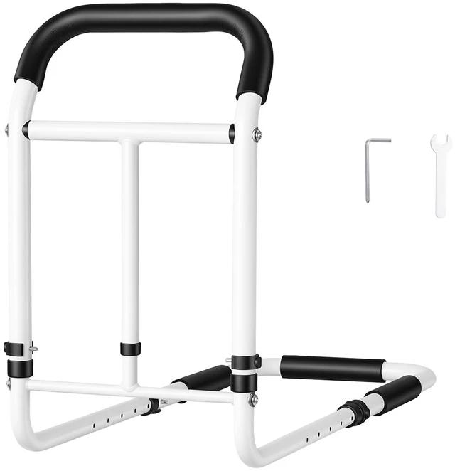 Main image of VEVOR Bed Rail for Elderly Adults 200LBS Loading Bed Side Assist Rail, High-Strength Steel Bedside Cane for Seniors, with Adjustable Height & Base Length, Non-Slip Handle, Fit King Queen Full Twin Bed