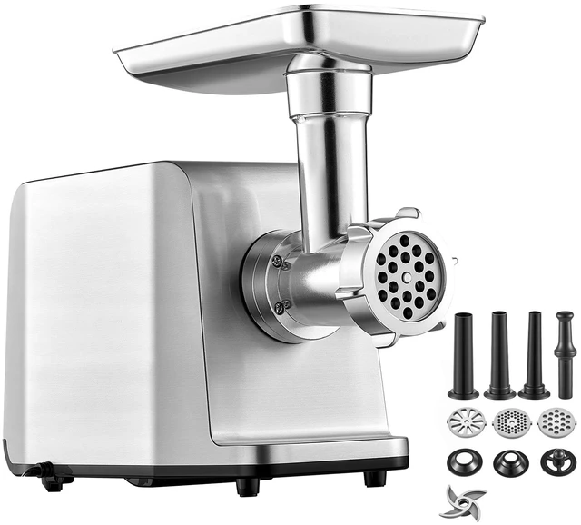 Main image of VEVOR Electric Meat Grinder, 3.3-6.6 Lbs/Min 1800W Max, #5 Home Meat Mincer, 2-Speed with 3 Grinding Plates, 3 Sausage Stuff Tubes & Kubbe Kit, 700W Die-Cast Aluminum Sausage Maker for Home Kitchens