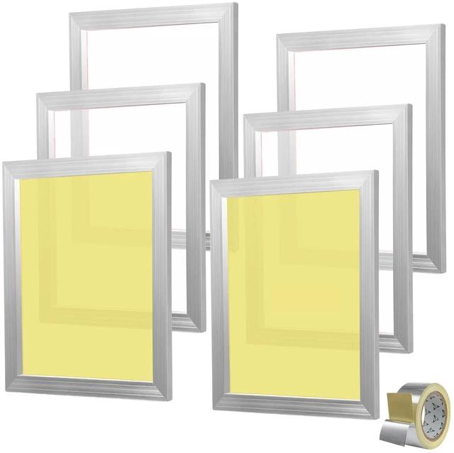 Alt view image 8 of 8 - Screen Printing Kit, 6 Pieces Aluminum Silk Screen Printing Frames, 16x20inch Silk Screen Printing Frame with 110 Count Mesh, High Tension Nylon Mesh and Sealing Tape for T-shirts DIY Printing