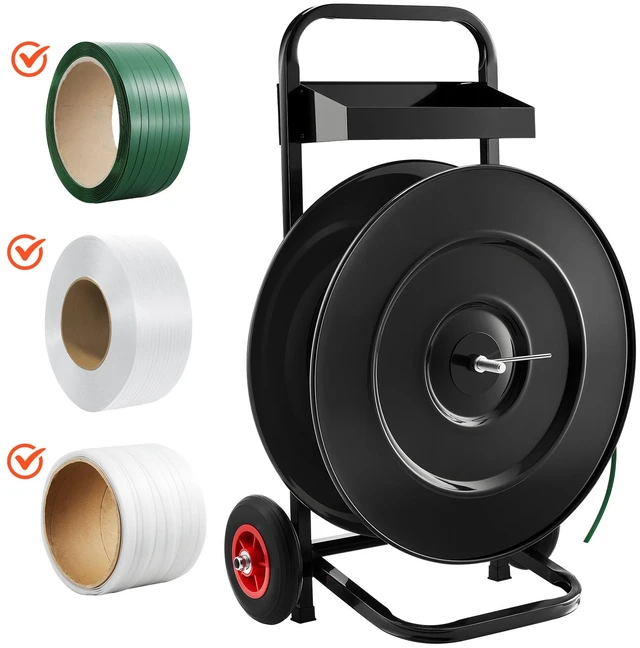 Alt view image 9 of 9 - VEVOR Strapping Dispenser Banding Cart for PET/PP Strapping Roll 16"/8" Core