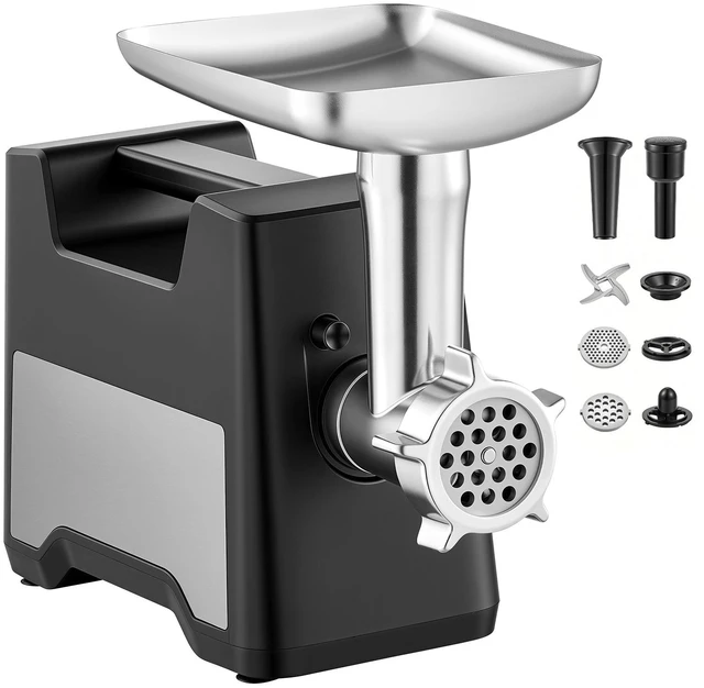 Main image of VEVOR Electric Meat Grinder, 3.3-4.4 Lbs/Min 1200W Max, #5 Home Meat Mincer with 2 Grinding Plates, Sausage Stuffing Tube & Kubbe Kit, 300W Stainless Steel Sausage Maker for Home Kitchens