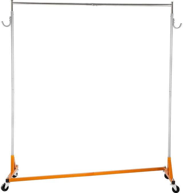 Alt view image 8 of 8 - Z Rack, Industrial Grade Z Base Garment Rack, Rolling Z Garment Rack, Sturdy Steel Z Base Clothing Rack with Lockable Casters for Home Garment Store Display Commercial Use Oran