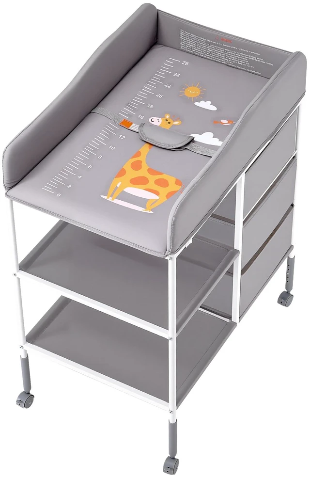 Alt view image 15 of 15 - Baby Changing Table Portable Diaper Change Station with 3 Drawers & Wheels