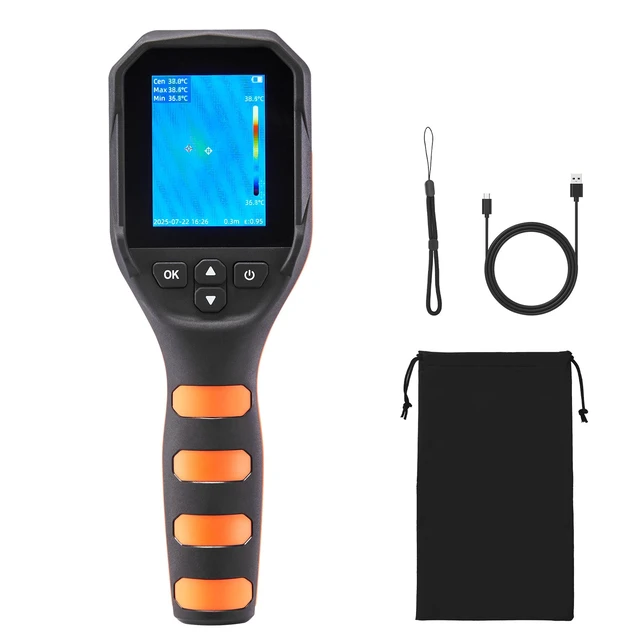 Alt view image 9 of 9 - VEVOR Thermal Camera, 320 x 240 TISR Super Resolution, Thermal Imaging Camera with 2MP Visual Camera, 256 x 192 IR Resolution, 25 HZ Refresh Rate, -4°F to 1022°F, 4 Image Modes & 6 Color Palettes