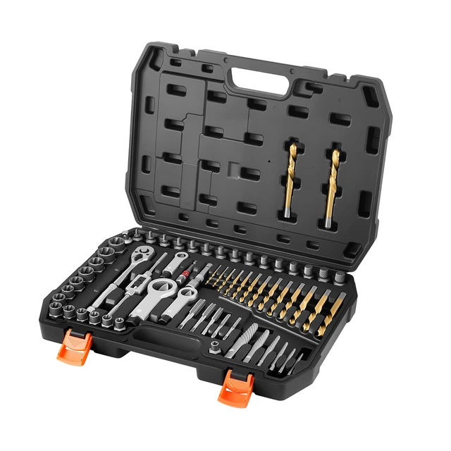 Alt view image 8 of 8 - VEVOR Screw Extractor Set, 63 Pieces, with Nut and Bolt Extractors, Nut Splitters, Taps, Drill Bits, Wrenches, Adapters, and Solid Storage Case, for Removing Rounded, Broken, or Stripped Fasteners