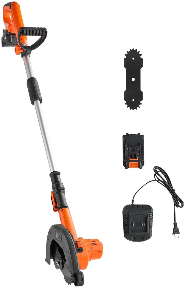Alt view image 15 of 15 - VEVOR Lawn Edger, 8.8-inch Blade Length, Battery Powered Cordless Edger Lawn Tool, with 3-Position Blade Depth, 4000 mAh Battery and Charger Included, for Lawns, Driveways, Yards, and Sidewalk Edges