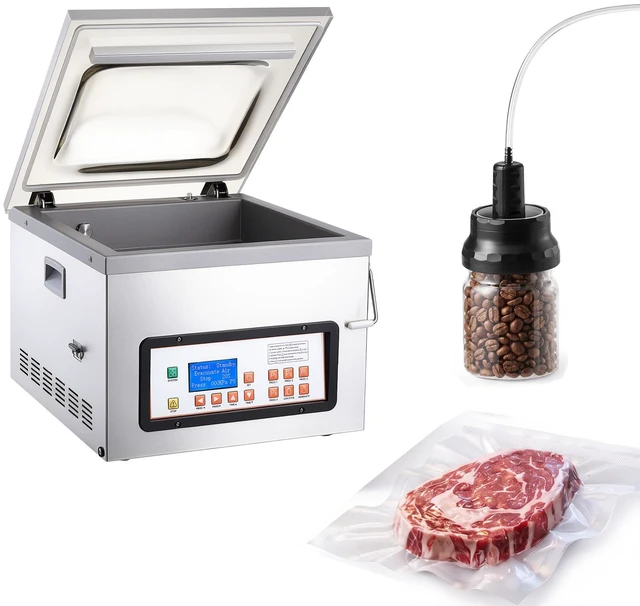 Main image of VEVOR Chamber Vacuum Sealer 3.1 Gal Chamber 12" Seal Bar Packing Machine, for Home Kitchen Use, 370W Commercial-Grade Oil Pump, Food Packaging Machine for Meats, Marinades, Mason Jar Kit & Sous Vide