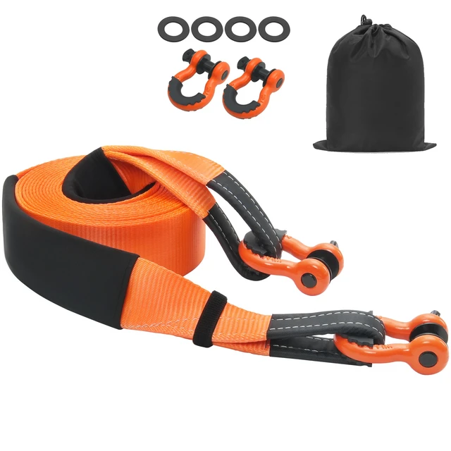 Alt view image 8 of 8 - VEVOR Heavy Duty Tow Strap Recovery Kit 3" x 30 ft (MBS-36,000 lbs) Tree Saver Winch Strap, Triple Reinforced Loop & Protective Sleeves & Storage Bag , 3/4" D-Ring Shackles, for Truck Jeep SUV ATV