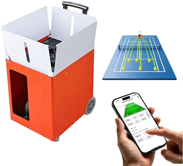 Main image of VEVOR Tennis Ball Machine,4H Runtimeand110 Ball Capacity Auto Ball Launcher, for Beginners and Pro Practice Training, with App Remote Control,Spin Control, 20 Training Modes, and Speeds up to 75MPH