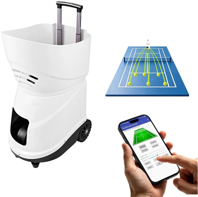 Main image of VEVOR Tennis Ball Machine,4H Runtimeand150 Ball Capacity Auto Ball Launcher, for Beginners and Pro Practice Training, with App Remote Control, Spin Control, 3 Training Modes, and Speeds up to 80MPH