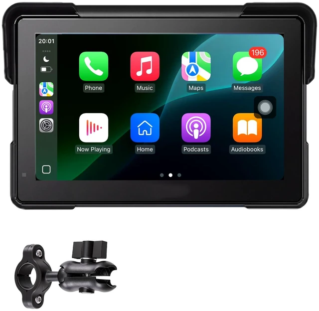 Main image of VEVOR 7 Inch Wireless Motorcycle Carplay with Apple Carplay & Android Auto, HD Touchscreen GPS Navigation System with Voice Control, Dual Bluetooth, Siri & Google Assistant, IP67 - Fit All Motorcycles
