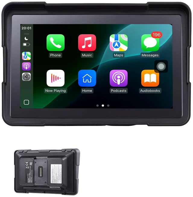 Main image of VEVOR 7 Inch Wireless Motorcycle Carplay with Apple Carplay & Android Auto, HD Touchscreen GPS Navigation System with Dual Bluetooth, Siri/Google Voice Assistant, IP67, Compatible with BMW Motorcycles