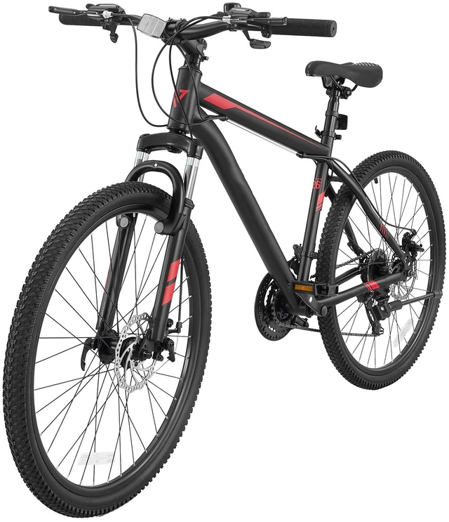 Main image of VEVOR Mountain Bike for Men and Women 26 inch Outdoor Bicycle 21 Speeds, Adult Bike, Front Suspension, Adjustable Saddle, All-Terrain Tires, High Carbon Steel Frame, Dual Disc Brake, Pre-Assembled