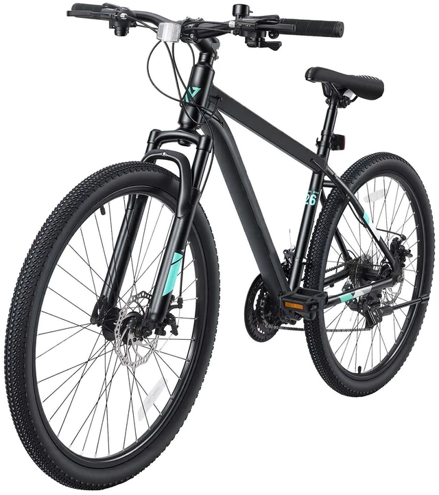 Main image of VEVOR Mountain Bike for Men and Women 26 inch Outdoor Bicycle 21 Speeds, Adult Bikes, Front Suspension, Adjustable Saddle, All-Terrain Tires, Aluminum Alloy Frame, Dual Disc Brake, Pre-Assembled