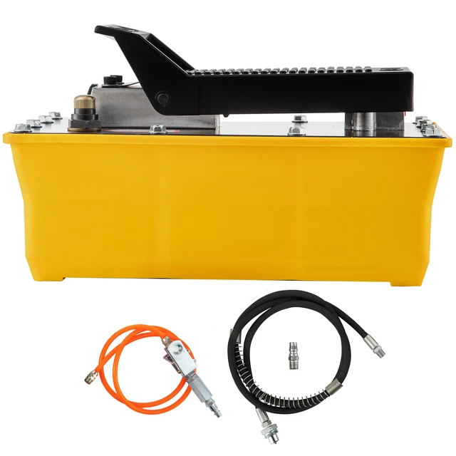 Alt view image 2 of 2 - VEVOR Air Hydraulic Pump, 10,000 PSI Hydraulic Foot Pump, 0.6 Gal Reservoir Foot Operated Air/Hydraulic Pump, with Hose and Spray Gun for Heavy Machinery Rigging, Auto Repair, Auto Body Frame Machines