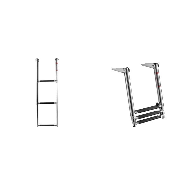 Alt view image 8 of 8 - VEVOR Boat Ladder, 3 Steps, Stainless Steel Telescoping Folding Swim Deck Ladder for Rear Entry Inboard, Heavy Duty 600 lbs Capacity with Wide Anti-Slip Steps, for Outboards, Yacht, Pontoon Boats