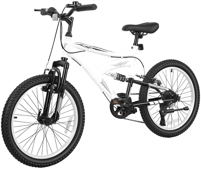 Main image of VEVOR Mountain Bike for Men and Women 20 inch Outdoor Bicycle 6 Speeds, Adult Bikes, Full Suspension, Adjustable Saddle, All-Terrain Tires, High Carbon Steel Frame, Dual Brakes, Pre-Assembled