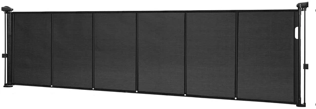 Alt view image 16 of 16 - Retractable Baby Gate 34 in Tall Extend to 110 in Wide for Kids or Pets Black