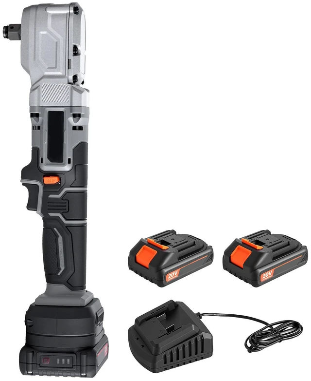Main image of VEVOR Right Angle Drill 1/2 in Square Drive 90 Degree Cordless Angle Drill, For Cabinets, Corners, Frames, Tight Spaces, Brushless Motor, Adjustable Speed, LED Lighting, with 2 Batteries and Charger