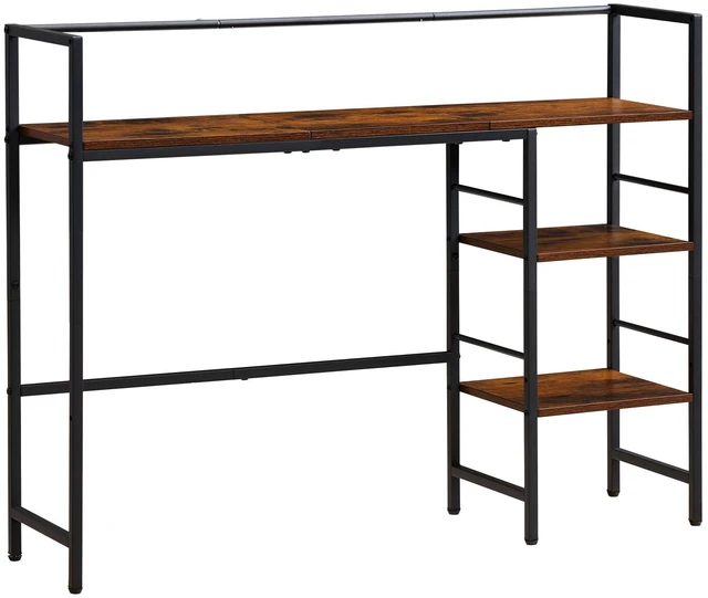 Main image of VEVOR Desktop Bookshelf 4-Tier Countertop Storage Hutch for Computer Desk, Metal Frame and Wooden Shelf, with Non-Slip Feet Pads, Multipurpose Desk Hutch Storage Organizer for Dorm, Home, and Office