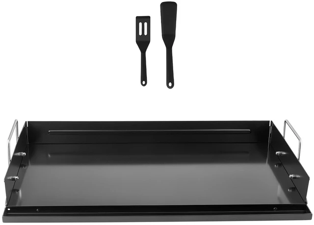 Main image of VEVOR Carbon Steel Griddle 24x16 inch Flat Top Pre-Seasoned Plate Handle, for BBQ Eggs Burger, Even Heat Distribution, Non-Stick Portable Rectangular Family Cookware for Outdoor Gas Grill/Stove, Oven