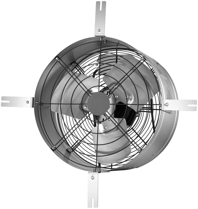 Main image of VEVOR Gable Mount Fan, 15 in Gable Attic Vent Exhaust Fan with Thermostat, 1300 CFM Cooling and Ventilation for Home, Garage, Warehouses, Workshops, Carbon Steel Housing with Mounting Bracket, Silver