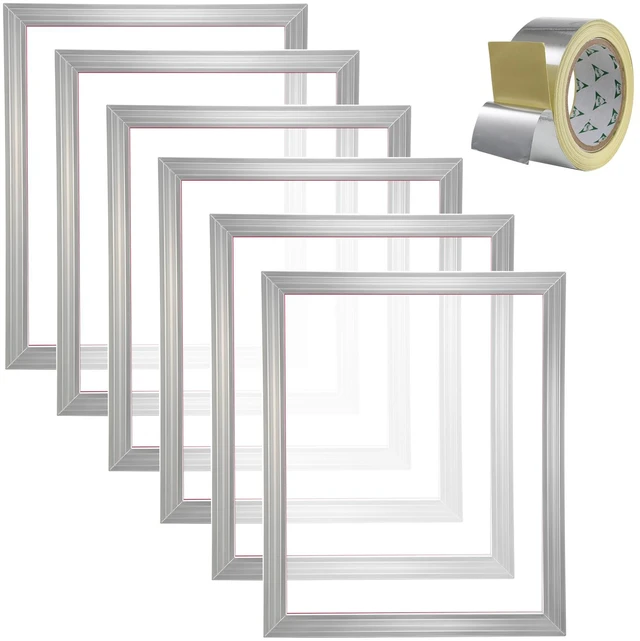 Alt view image 10 of 10 - Screen Printing Kit, 6 Pieces Aluminum Silk Screen Printing Frames, 20x24inch Silk Screen Printing Frame with 305 Count Mesh, High Tension Nylon Mesh and Sealing Tape for T-Shirts DIY Printing