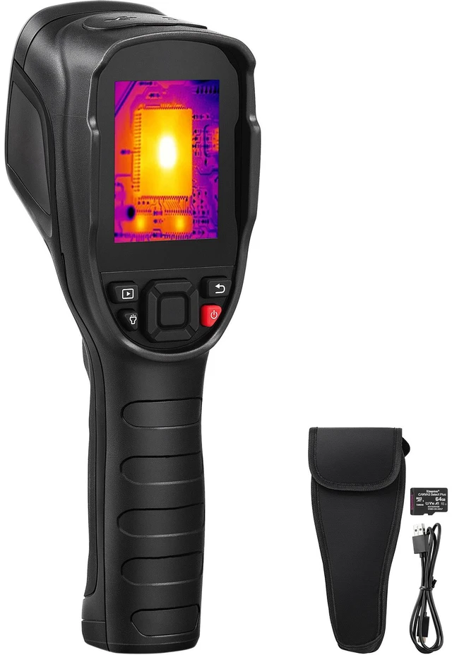 Alt view image 8 of 8 - Thermal Imaging Camera, 320 x 240 Pixels Super Resolution with 2MP Visual Camera, 25Hz Refresh Rate Infrared Camera with -4~1022 Temp, 64G SD Card and Rechargeable Li-ion Battery