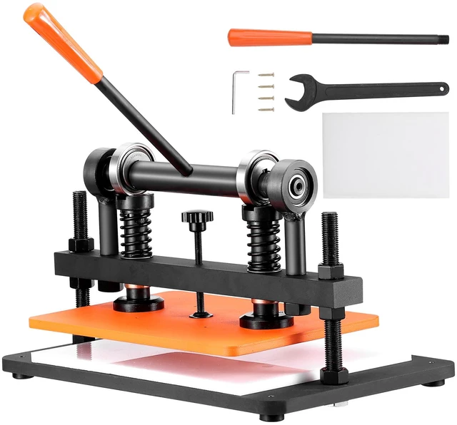 Alt view image 15 of 15 - Leather Cutting Machine, 14.2 x 10.2 in Embossing Plate Manual Die Cutter, 0.47 in Pressure Stroke Dual Guide Shafts Die Cut Machine, Leather Embossing Machine for Various of Materials