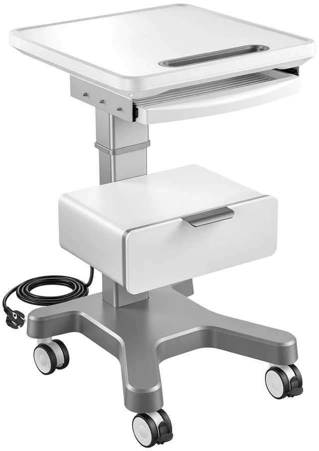 Main image of VEVOR Medical Cart 66.14 lbs Max Load Electric Lift Medical Trolley Cart, for Clinic, Hospital, Laboratory, Stable Support, Adjustable Height, Silent Rolling Trolley with 360° Swivel Lockable Wheels