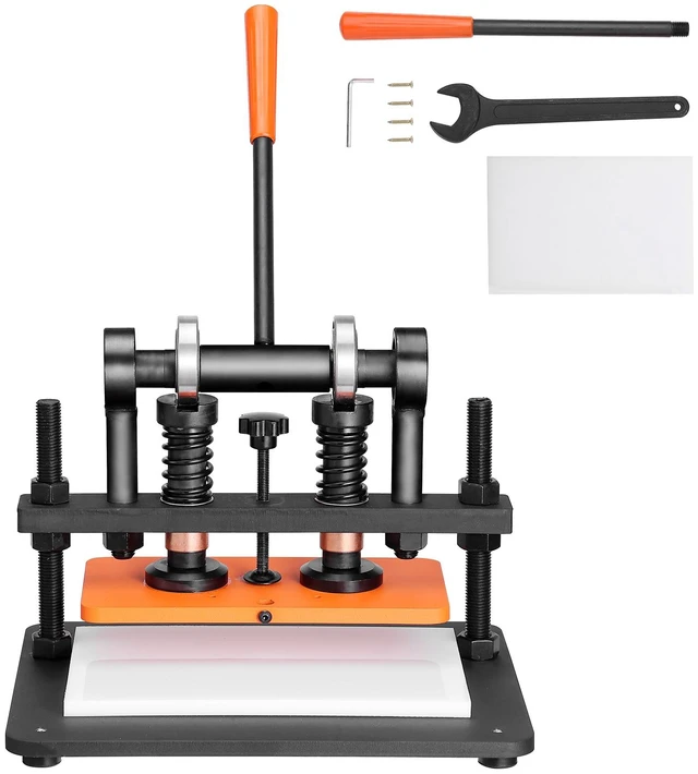 Alt view image 8 of 8 - Leather Cutting Machine, 11 x 5.5 in Embossing Plate Manual Die Cutter, 0.47 in Pressure Stroke Dual Guide Shafts Die Cut Machine, Leather Embossing Machine for Various of Materials