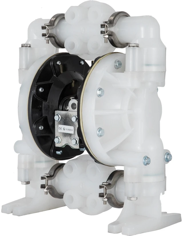 Alt view image 8 of 8 - Air-Operated Double Diaphragm Pump 1 inch Inlet/Outlet 30GPM Polypropylene Max 120PSI for Chemical and Industrial Use