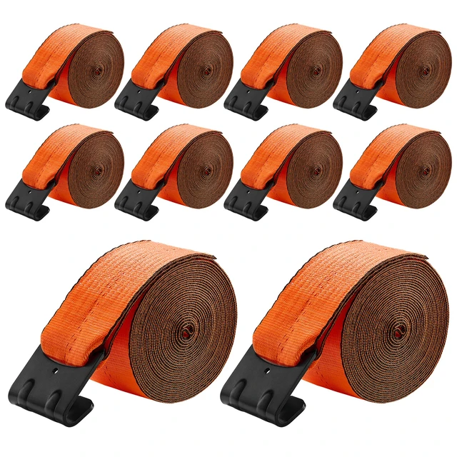 Alt view image 15 of 15 - VEVOR Winch Straps Truck Straps 4 in x 30 ft with Flat Hook for Towing 10 Pack