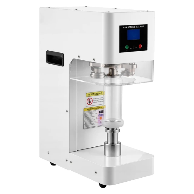 Alt view image 8 of 8 - VEVOR Can Sealer Machine, Automatic Commercial Soda Can Sealing Machine for 2.17 in (55 mm) Aluminum and Plastic Cans, Height Adjustable, Steel Housing Beverage Drink Seamer, for Coffee Shop, White