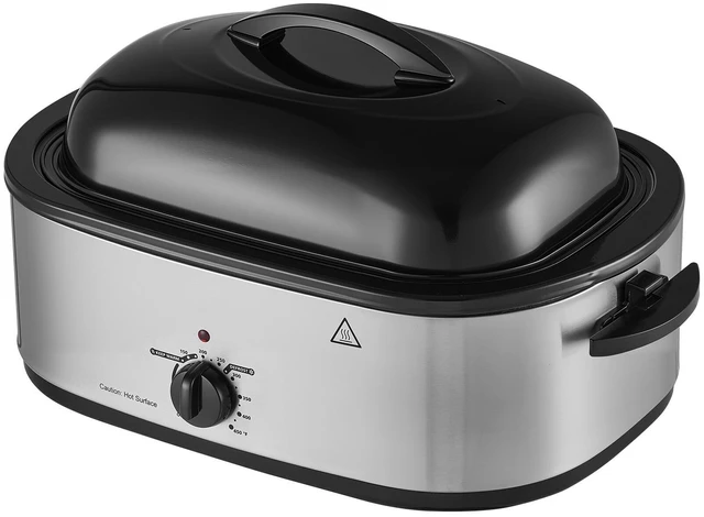 Main image of VEVOR Electric Roaster Oven, 20 Qt 1450W, Turkey Roasting Pan, Metal Self-Basting Lid, 150-450°F Adjustable Heat, Countertop Turkey Cooker with Defrost and Warm Functions, Removable Pan and Rack