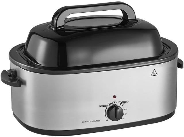 Main image of VEVOR Electric Roaster Oven, 22 Qt 1450W, Turkey Roasting Pan, Viewing Self-Basting Lid, 150-450°F Adjustable Heat, Countertop Turkey Cooker with Defrost and Warm Functions, Removable Pan and Rack