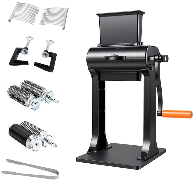 Main image of VEVOR 2-in-1 Manual Meat Tenderizer & Beef Jerky Slicer Steak Turkey Pork, Commercial Meat Tenderizer Machine, with Clamp, 5.8 in Feed Port, 2 Sets of Stainless Steel Blades, Aluminum Construction