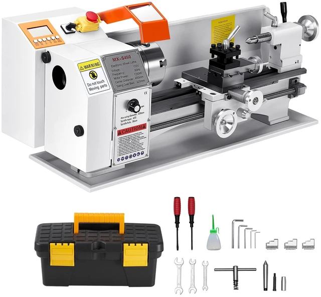 Main image of VEVOR Metal Lathe 8.7" x 18" 1250W Benchtop Lathe Machine Fully Automatic, for Processing Precision Parts Soft Metals Wood Plastics, Variable Speed 2500 RPM Max, with Metal Gears, Brushless Motor