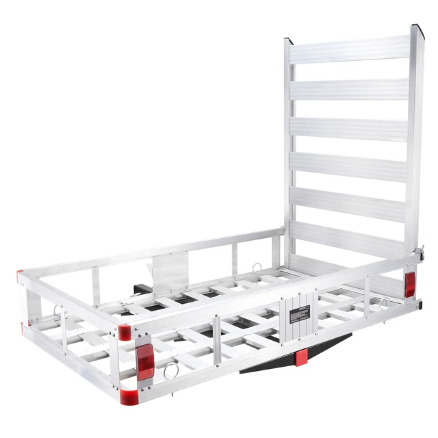 Alt view image 17 of 17 - VEVOR 47 x 28 x 6in Hitch Cargo Carrier, 500lb Capacity Trailer Hitch Mount Aluminum Cargo Basket with Folding Ramp, Luggage Carrier Rack Fits 2" Hitch Receiver for SUV Truck Pickup Camping