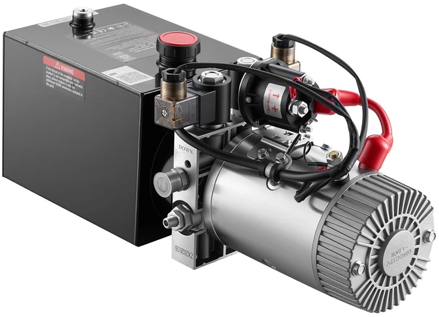 Main image of VEVOR 4 Quart Hydraulic Pump, Double Acting Dump Trailer Pump, 3200PSI Max Relief Pressure, 0.91 GPM Flow Rate, DC12V 1.6KW Hydraulic Power Unit for Dump Trailer Car Lifting (Horizontal Installation)