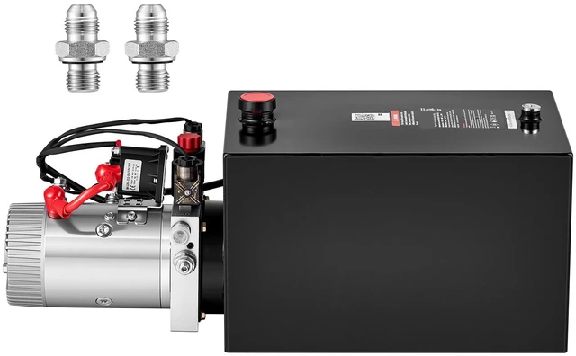 Main image of VEVOR 20 Quart Hydraulic Pump, Double Acting Dump Trailer Pump, 3200PSI Max Relief Pressure, 0.91 GPM Flow Rate, DC12V 1.6KW Hydraulic Power Unit for Dump Trailer Car Lifting (Horizontal Installation)
