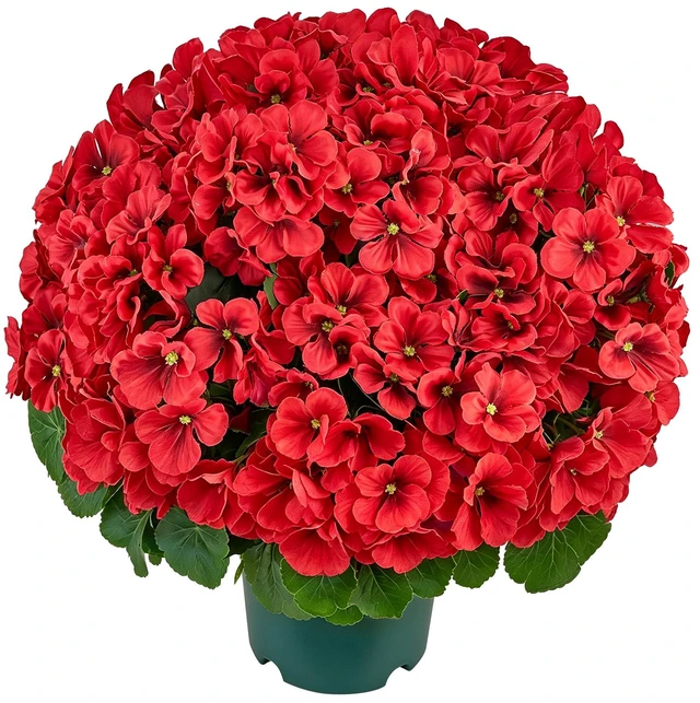 Main image of VEVOR Artificial Potted Geraniums 20 in 2-Pack Fake Flower Plants Decor Red, for Porch, Patio, Entryway, & Home Decor, Indoor & Outdoor Use, Silk and PE Blooms in Pots, Ready to Display Faux Plants