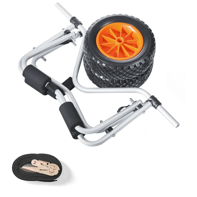 Alt view image 9 of 9 - Kayak Cart 250 lbs Foldable Canoe Carrier with 10-inch Solid Rubber Tires