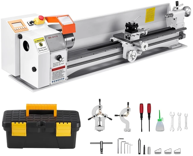 Main image of VEVOR Metal Lathe 8.7" x 39" 1250W Benchtop Lathe Machine Fully Automatic, for Processing Precision Parts Soft Metals Wood Plastics, Variable Speed 2500 RPM Max, with Metal Gears, Brushless Motor