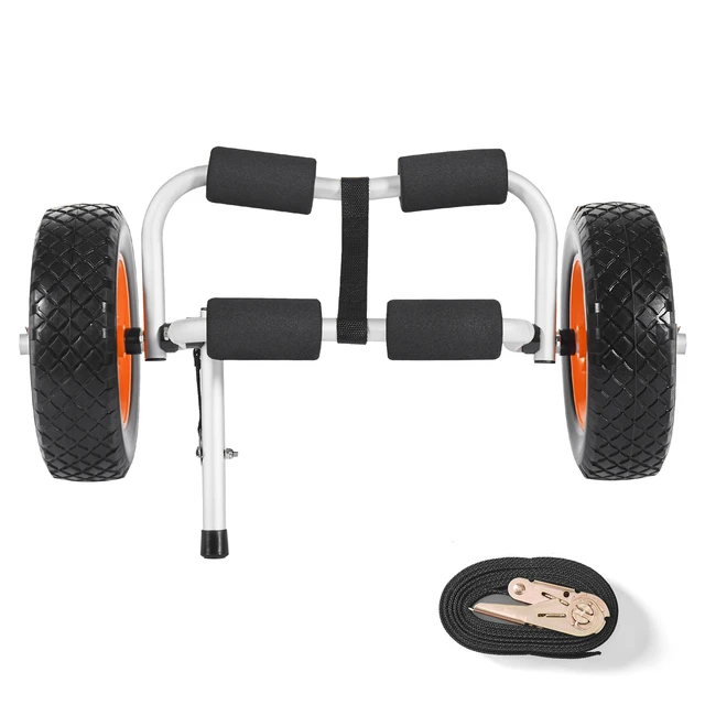 Alt view image 9 of 9 - Kayak Cart 200 lbs Foldable Canoe Carrierwith 10-inch Solid Rubber Tires