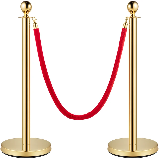 Alt view image 10 of 10 - VEVOR Stainless Steel Stanchion Post Queue 6PCS Pole w/ 4 Red Velvet Ropes, Crowd Control Barriers w/Fillable Base for for crowd control in theaters, hotels, casinos, red carpet events, ticket offic