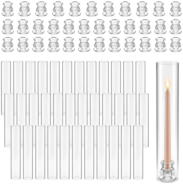 Alt view image 8 of 8 - VEVOR Hurricane Candle Holders Set of 36, 2.56 x 13.78 in Tall Clear Glass Cylinder Candleholder Sleeve, High Borosilicate Glass, Wind Protection for Wedding, Table Centerpiece, Party, Home Decor