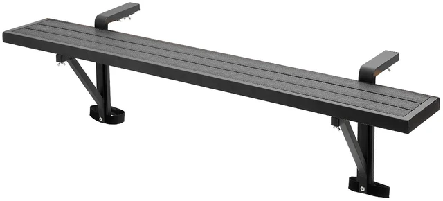Main image of VEVOR Balcony Hanging Table 49" x 9.4" 60 lbs Balcony Railing Bar Table, for Outdoor Patio Garden Deck Use, Fits 1"-2.6" Rails, Adjustable Bracket Spacing, Durable Wood-Plastic Composite Material