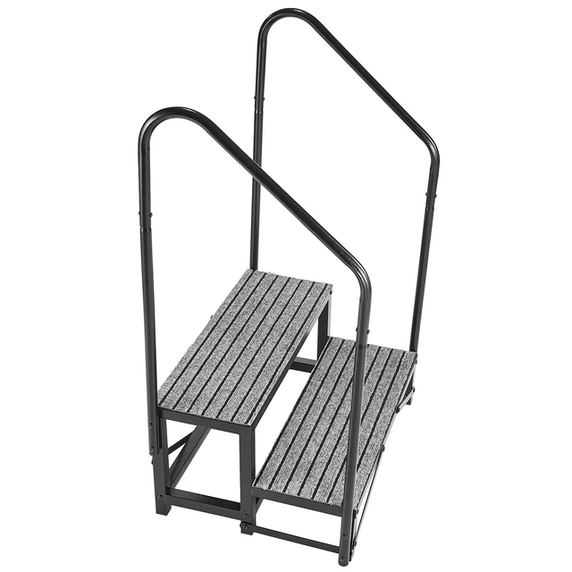 Alt view image 8 of 8 - VEVOR RV Steps with Dual Handrails, 2 Steps, 660 lbs Load Capacity, Heavy Duty Outdoor RV Stairs with Non-Slip Mat for Elderly/Pets, Portable Stairs for Hot Tub, Camper, Mobile Home, Porch, Pool, SPA