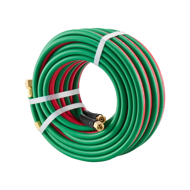 Alt view image 10 of 10 - Oxygen Acetylene Hose, 1/4-Inch x 50FT Oxy Acetylene Hose with 9/16"-18 B Fitting, 300PSI T Grade Welding Cutting Torch Twin Hose, Compatible with Oxygen, Acetylene, Propane and Other Fuel Gases